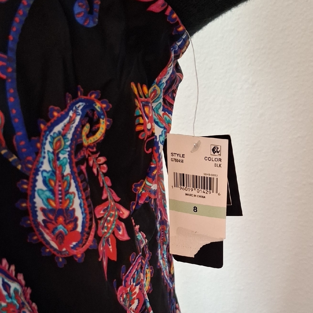 Island Escape Pink and Blue Sleeveless Fitted Swim Top Size 8 - Picture 4 of 13